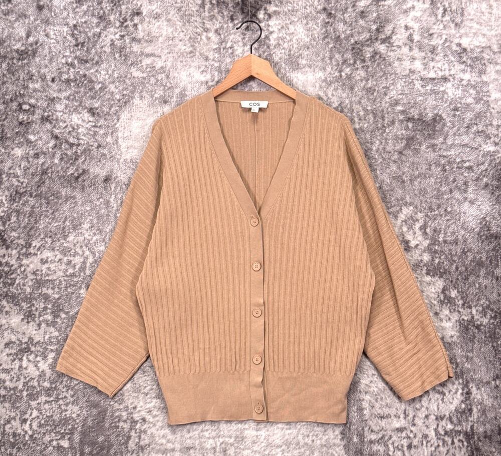 COS Cardigan Small Womens Ribbed Stretch Knit Dolman Oversized